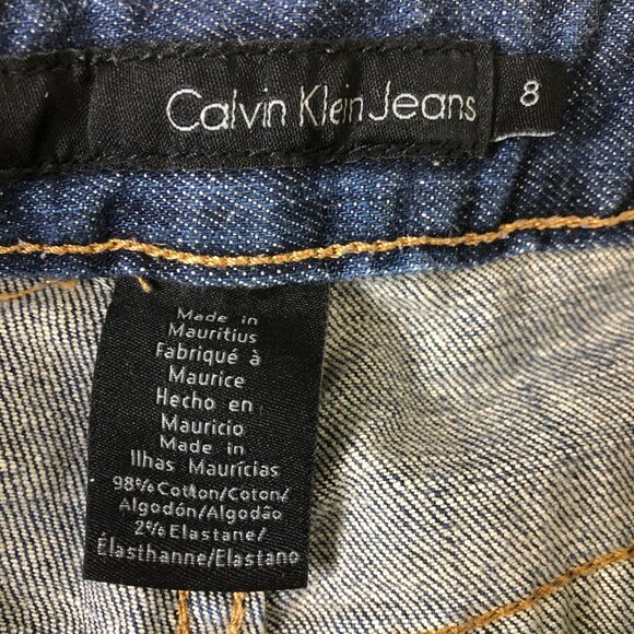 Calvin Klein Womens Denim Bermuda Shorts Size 8 Mid-Rise Casual Blue Stretchy - Picture 3 of 9